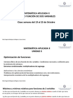 Matemática Aplicada II: Función de dos variables y optimización