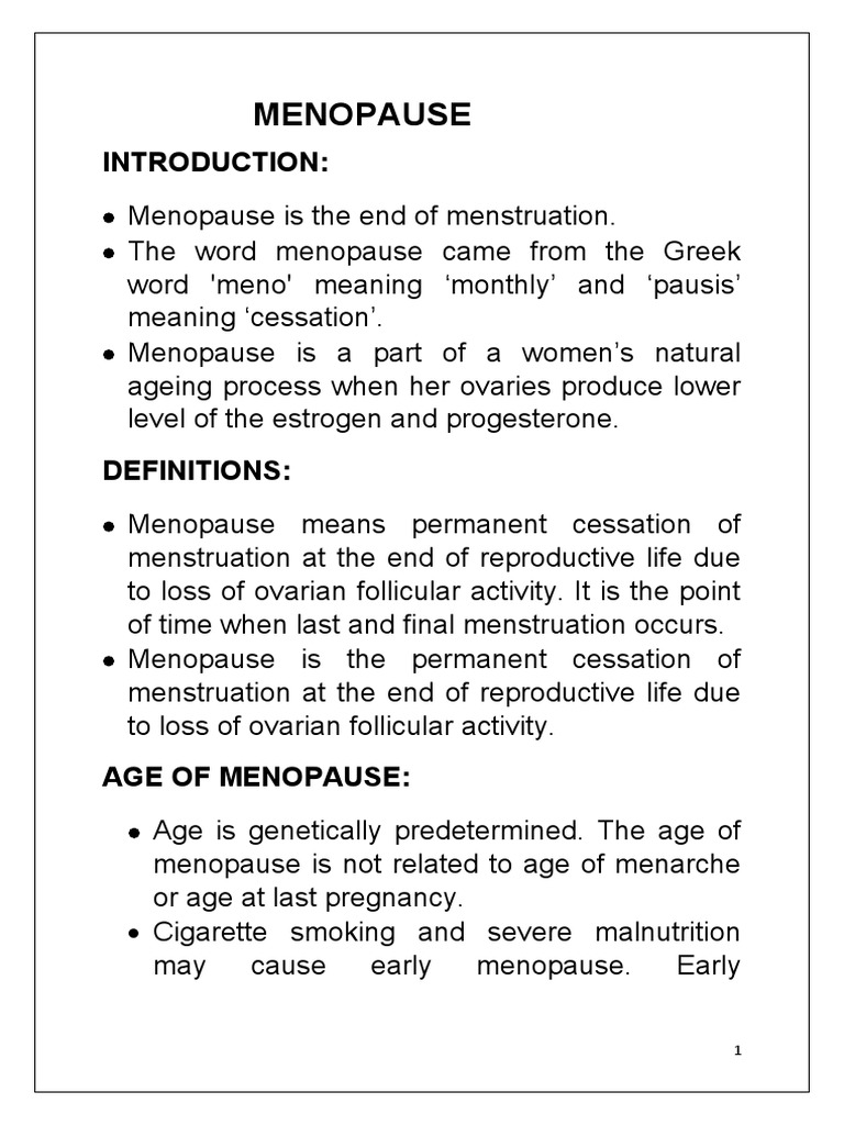 Understanding Menopause: Symptoms & Management | PDF | Menopause ...