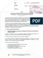DGID - Note Organisant L'ã©tablissement Et Le Fonctionnement Du Registre Central Des BÃ©nÃ©f