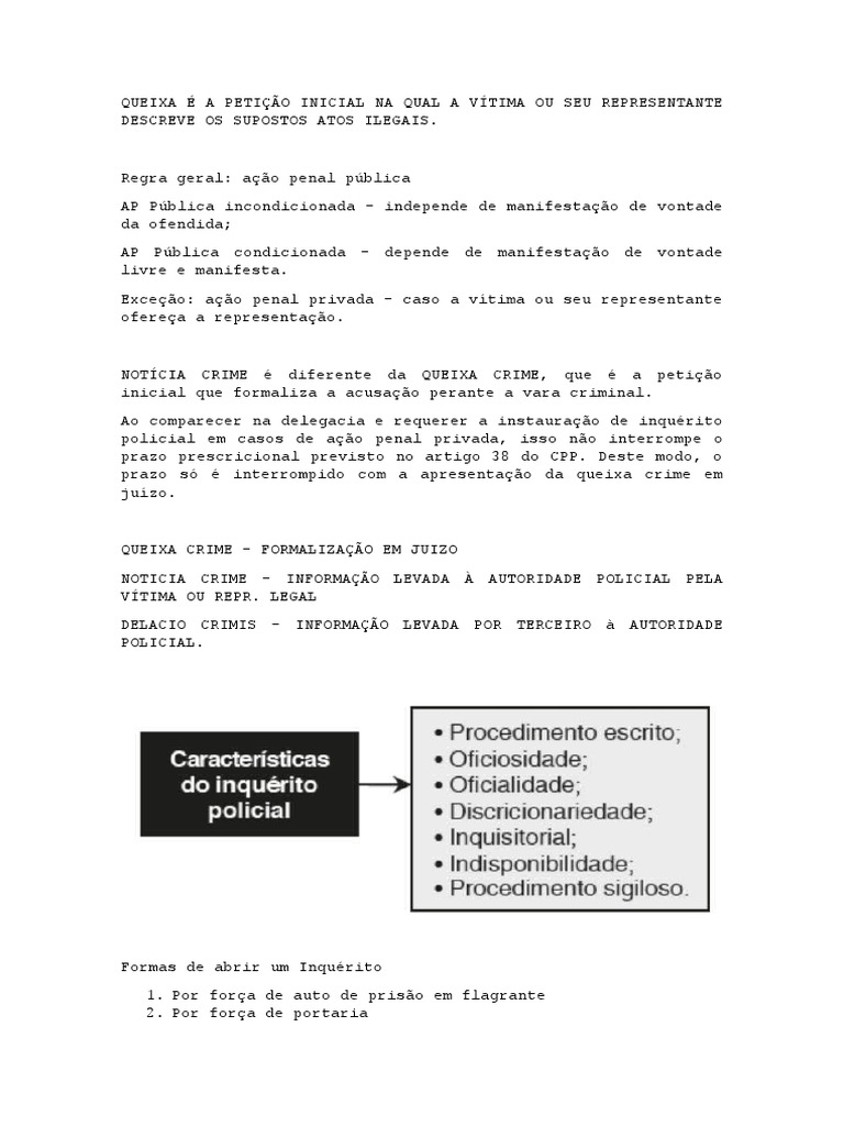 Inquérito Policial: Conceitos e Funções | PDF | Procedimento criminal ...
