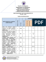 First Quarterly Test in Mathematics