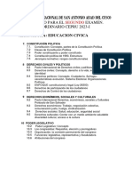 Temario de Educacion Civica para El Segundo Examen Del Cepru 2023-I PDF