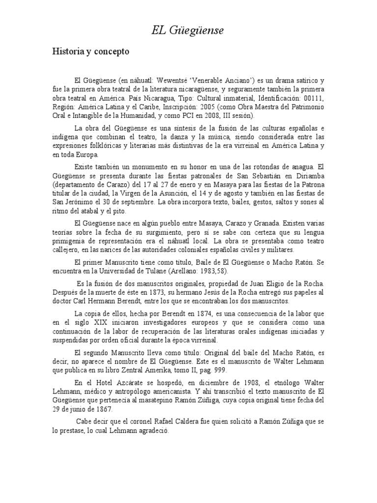 El Güegüense PDF Unesco America latina