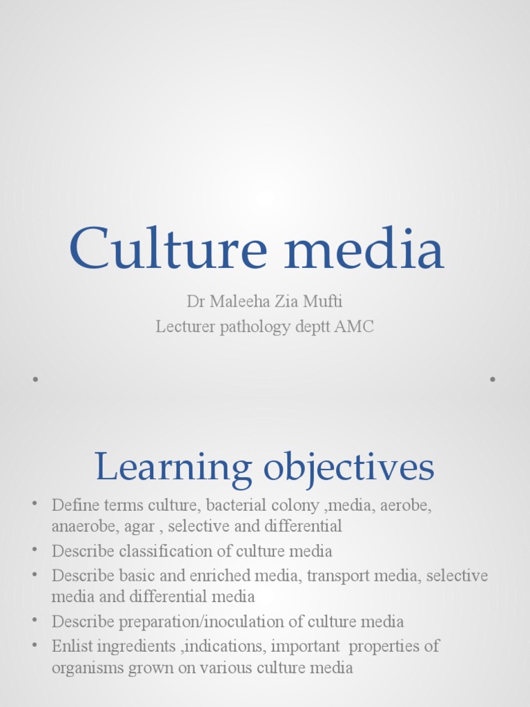 Culture Media | PDF | Growth Medium | Bacteria