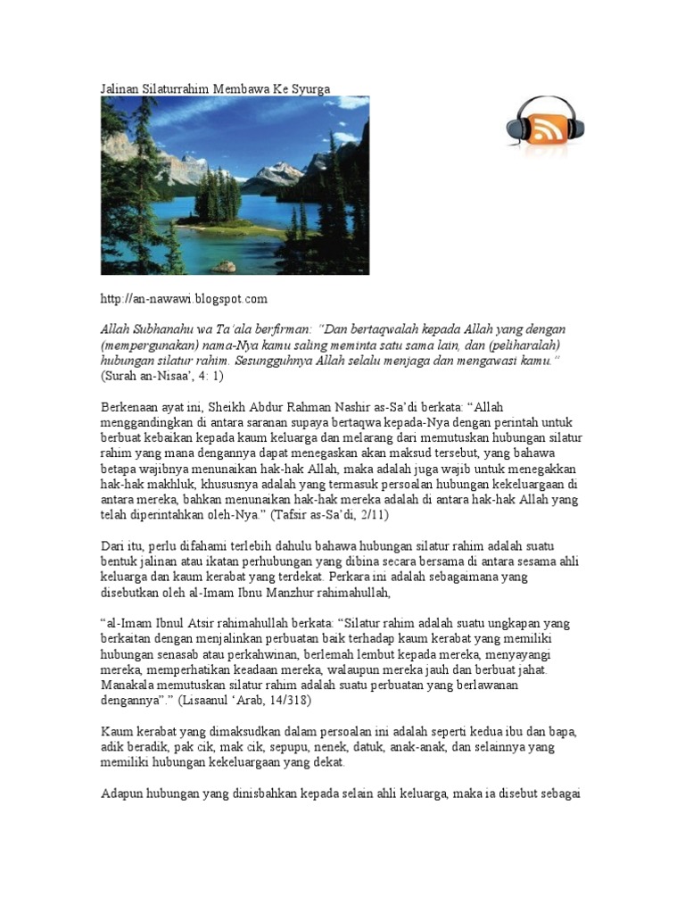 Jalinan Silaturrahim Membawa Ke Syurga Pdf