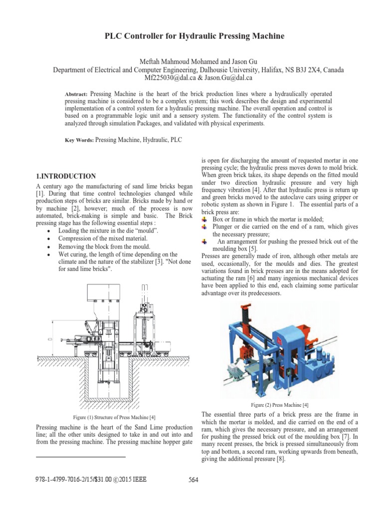 PLC Control for Hydraulic Brick Press | PDF | Programmable Logic ...