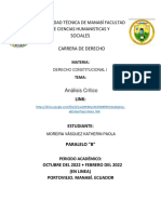 Análisis Crítico (DERECHO CONSTITUCIONAL) PDF