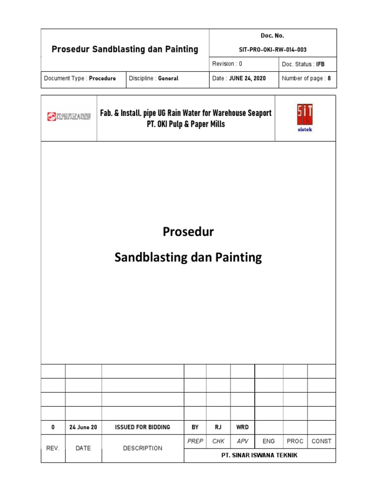 Rain Water 012 002 Procedure Sandblasting & Painting PDF