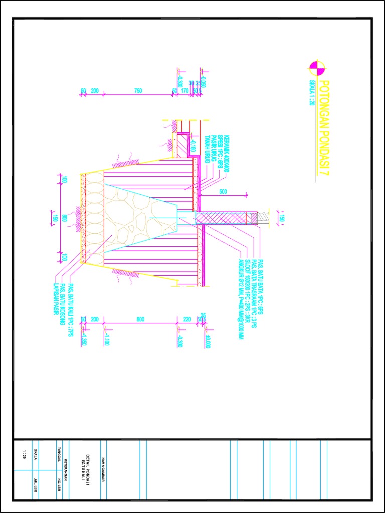 Denah Pondasi Batu Kali 2 PDF | PDF