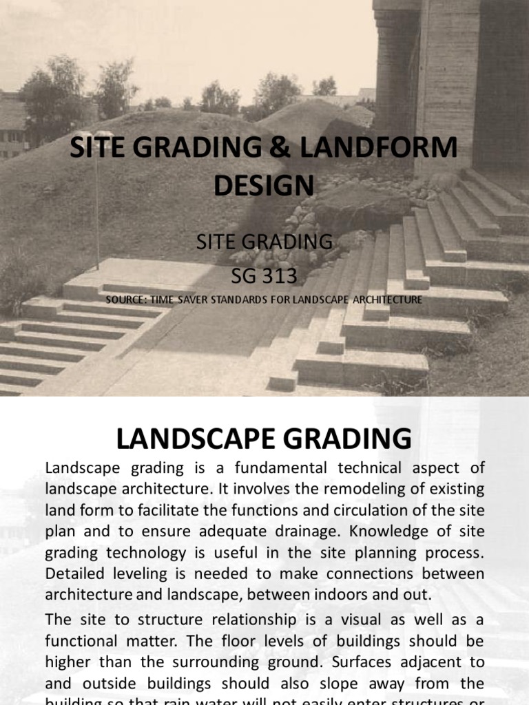 Site Grading And Landform Design Site Gr Pdf Slope Contour Line