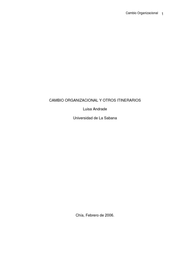 Dinámicas del Cambio Organizacional | PDF | Gestión del cambio ...