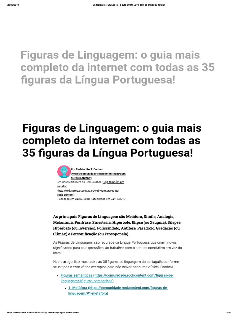 35 Figuras de Linguagem Explicadas | PDF