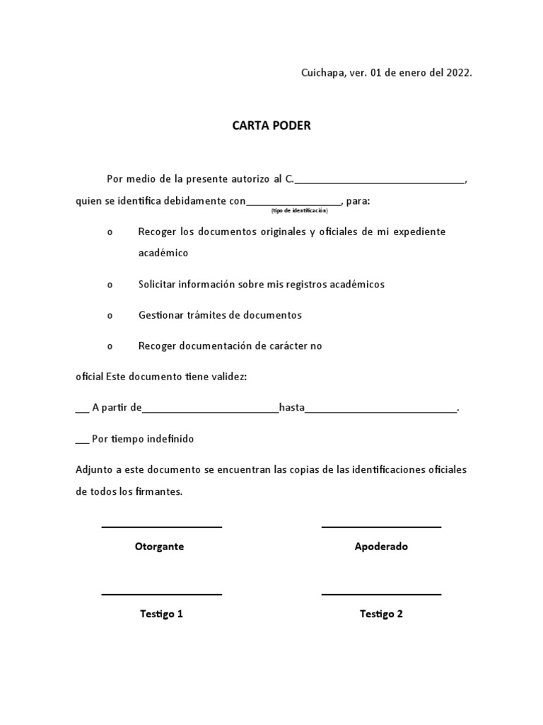 Carta Poder General | PDF
