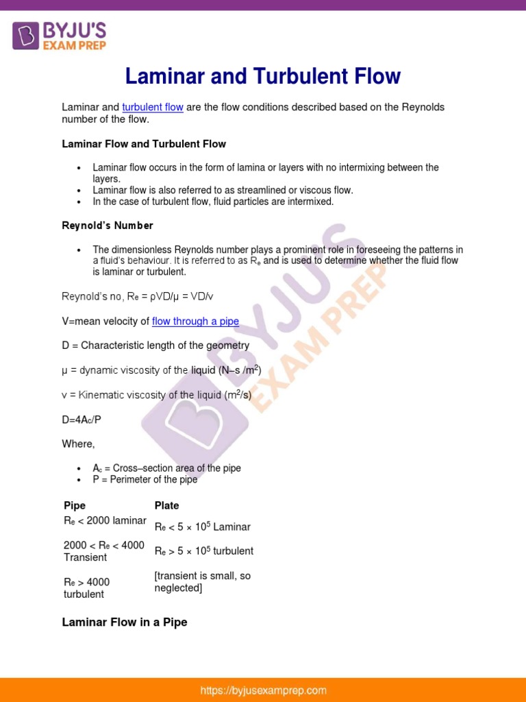 Laminar vs Turbulent Flow Explained | PDF | Reynolds Number | Fluid ...