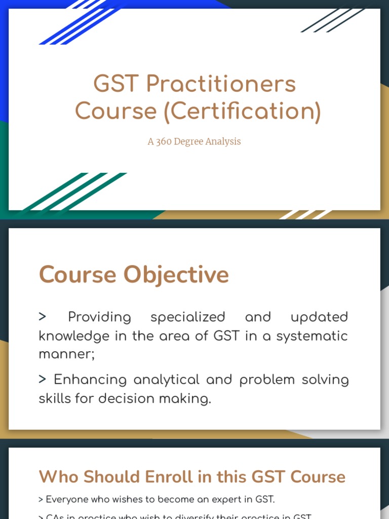 GST Practitioners Course PDF PDF Economies