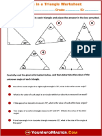 Angles in a Triangle Worksheet - Find Missing Angles