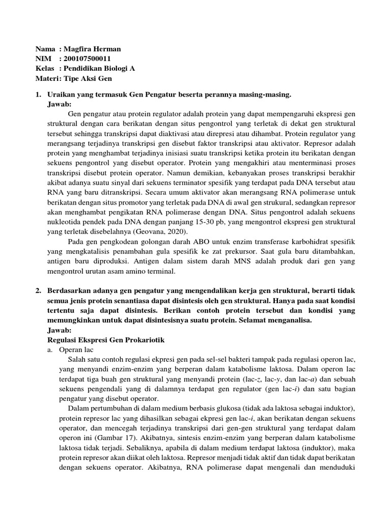 Regulasi Ekspresi Gen: Operon dan Faktor | PDF | Sains & Matematika
