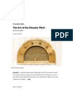 The Art of The Elevator Pitch