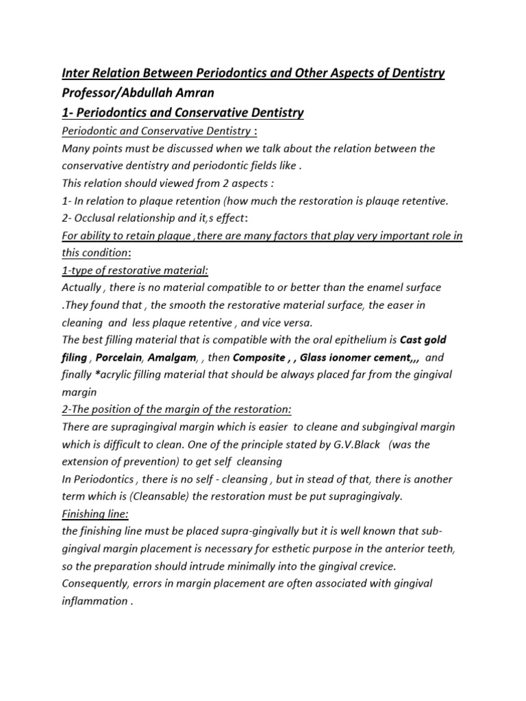 Dental Periodontics