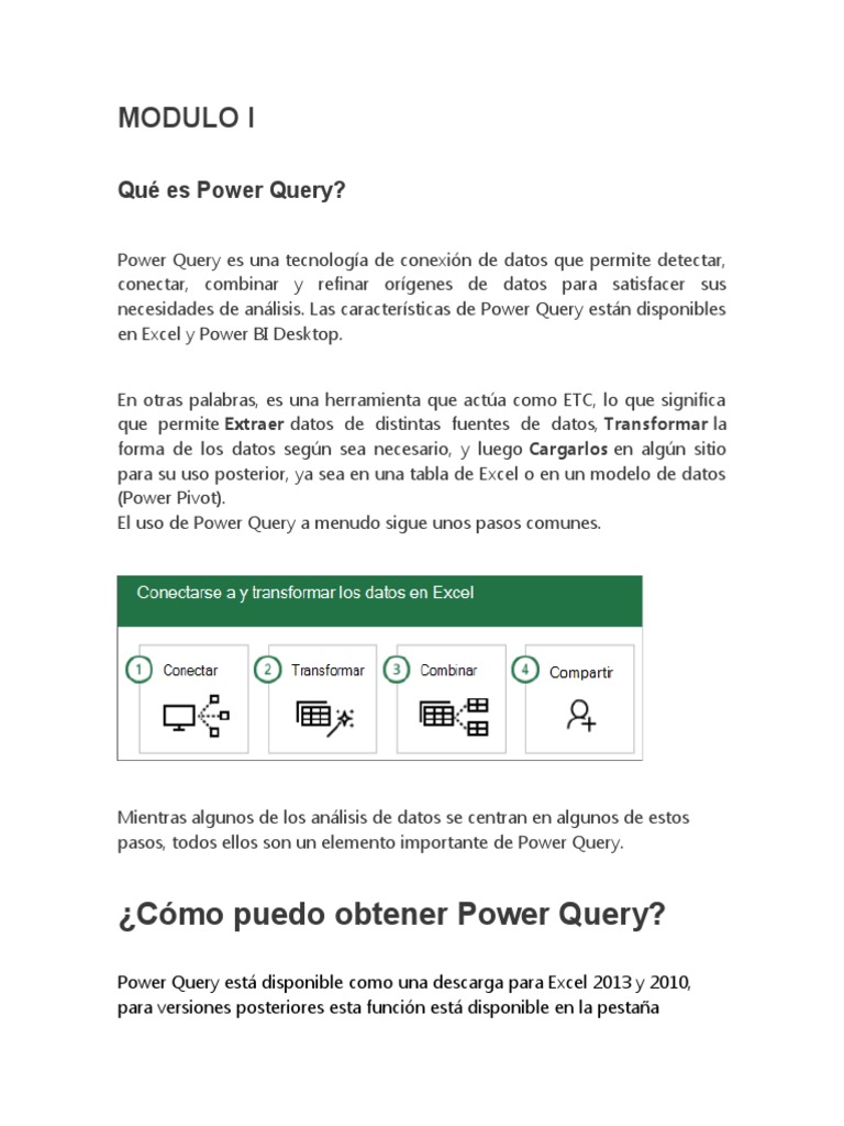 2 MODULO I de Power Query PDF Microsoft Excel Hoja de cálculo