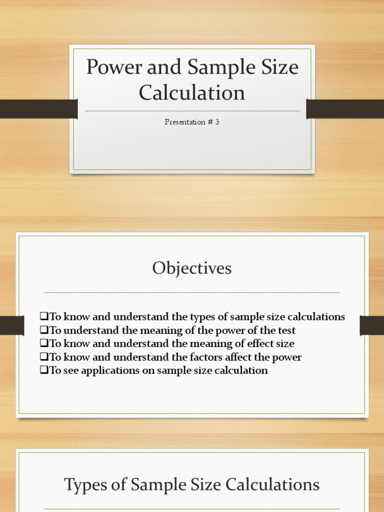 Power and Sample Size Calculation - Presentation - 3 PDF | PDF