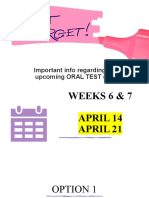 Oral Test Guidelines
