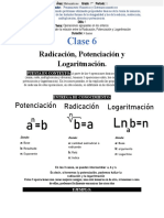 CLASE 6 - POTENCIACIÒN, RADIACION Y LOGARITMACION Y SU RELACIÓN