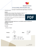 Guía de ejercicios de matemática financiera sobre tasas de interés y tiempo