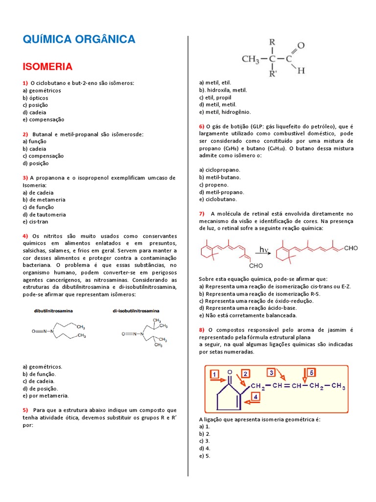 35 Questões de Química Orgânica | PDF | Gás liquefeito de petróleo ...
