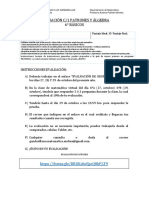 6° Básico MATEMÁTICA - 2°unidad Evaluación Patrones y Álgebra y Guía de Repaso