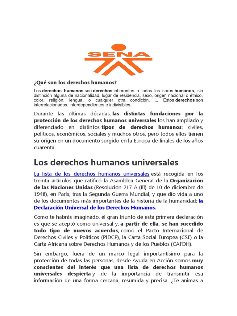 30 Derechos Humanos. | PDF | Derechos humanos | Instituciones sociales
