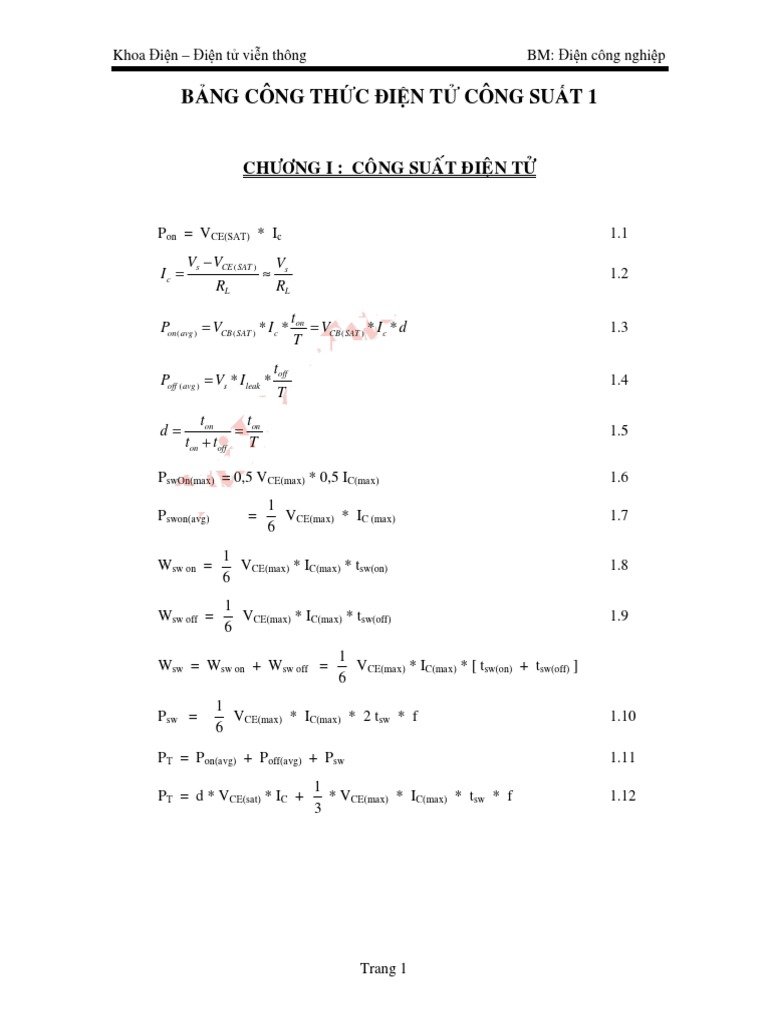 PR Cong Thuc Dien Tu Cong Suat Vieclamvui PDF | PDF