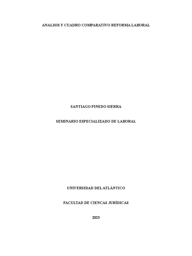 Análisis Reforma Laboral 2023 | PDF | Daños y perjuicios | Tiempo de ...