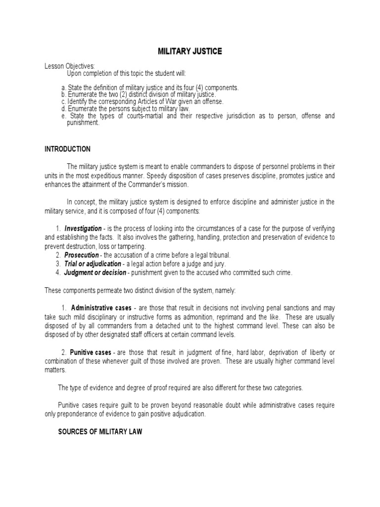 Military Justice PDF Court Martial Military Justice