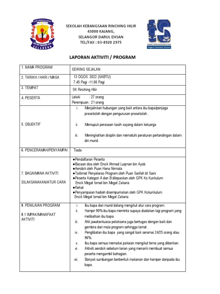 Laporan Format Baru Seiring Sejalan 2022 | PDF