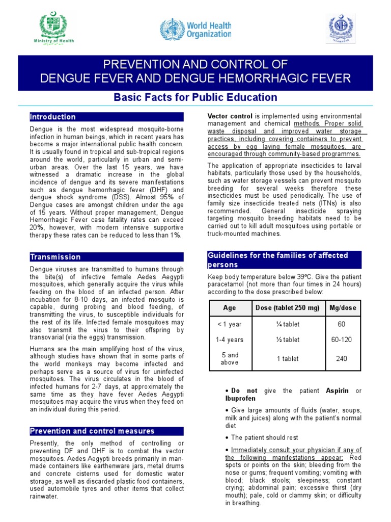 Dengue Fever: Prevention and Control Guide | PDF