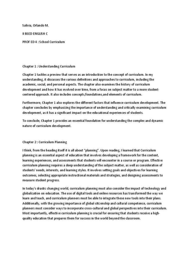 Prof Ed 4 School Curriculum Pdf Curriculum Educational Assessment