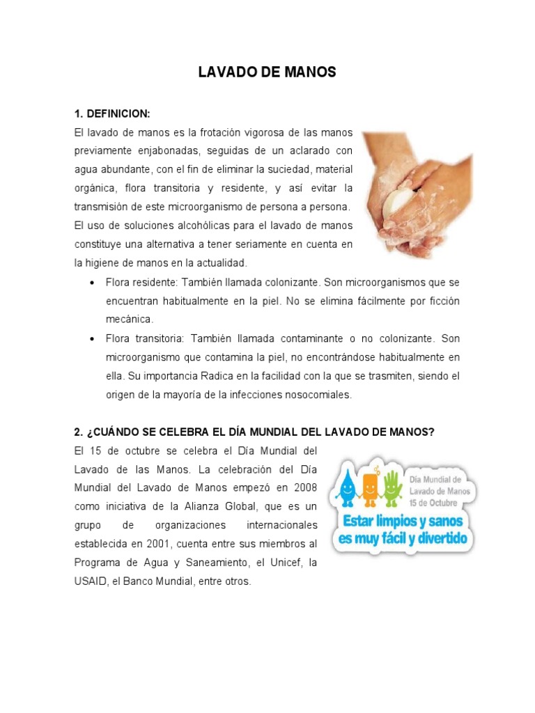 Importancia del Lavado de Manos | PDF | Lavado de manos | Infección