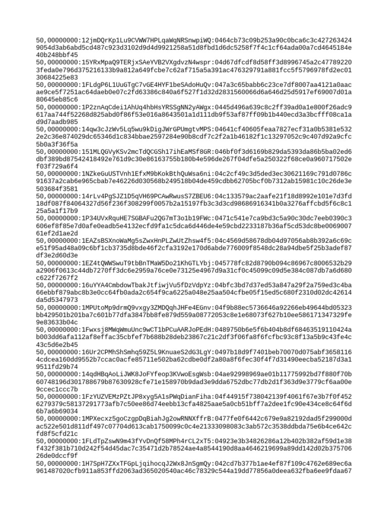 Wallet Addresses and Balances List | PDF