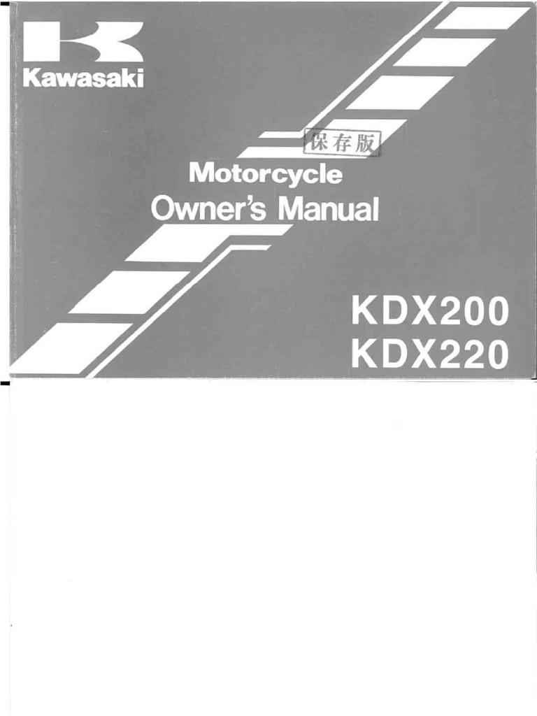 Manual Kawasaki KDX 200 1999 PDF