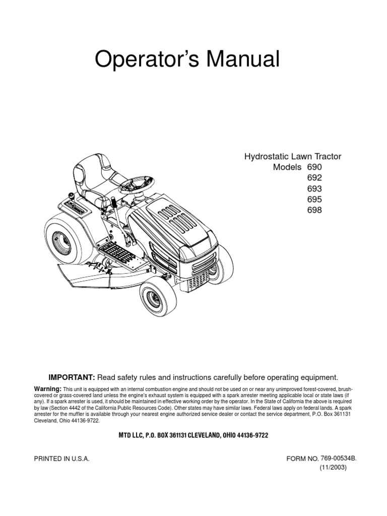 Huskee Riding Mower Manual | Tractor | Lawn Mower