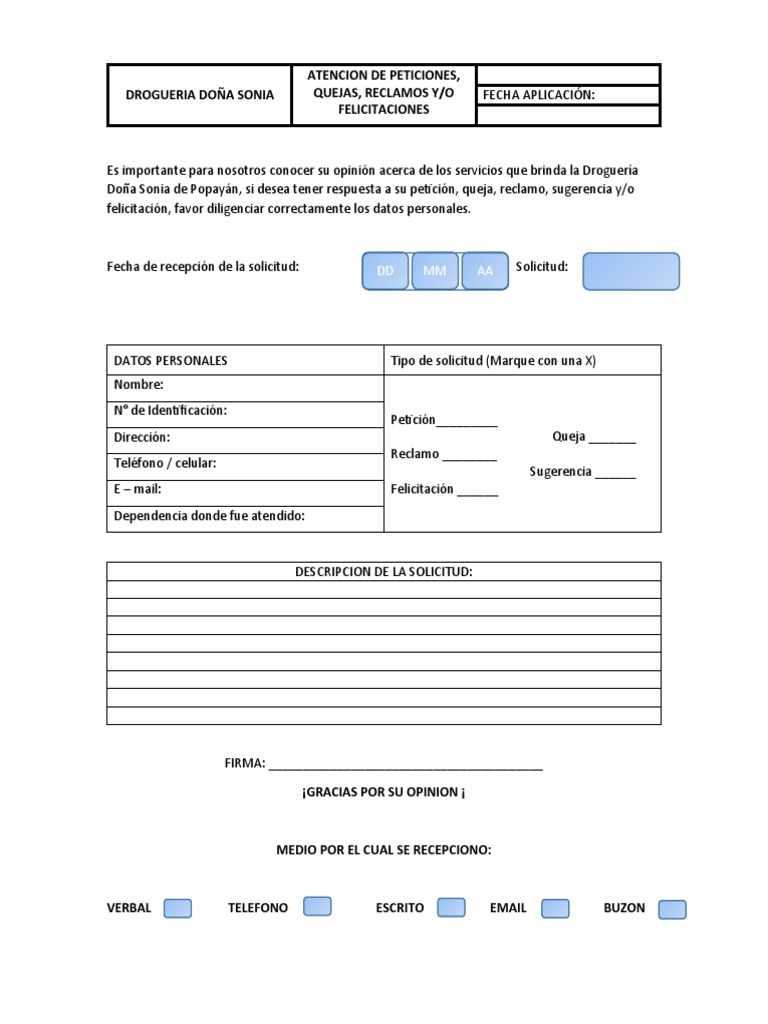 Formato Queja | PDF