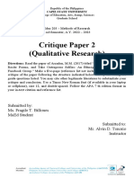 EDM 203 Methods of Research - Critique Paper 2
