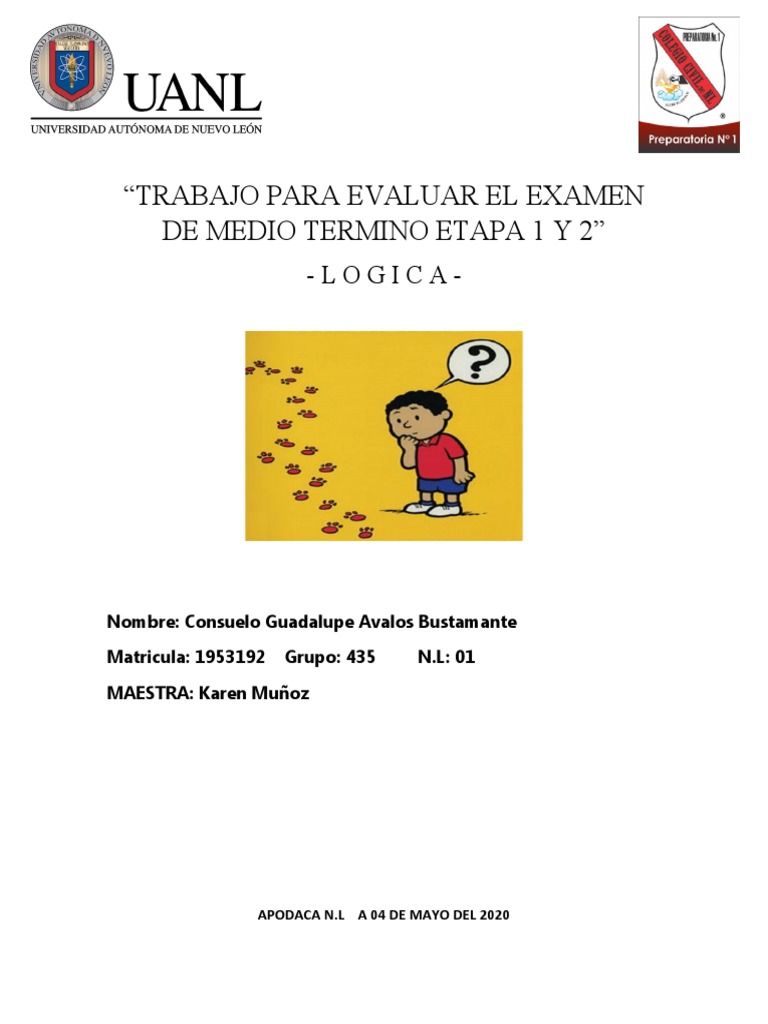 Examen de Medio Termino - Logica | PDF | Ciencia y matemáticas