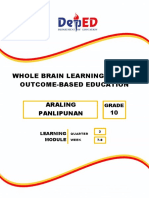Whole Brain Learning System Outcome-Based Education: Araling Panlipunan 10