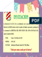 Invitacion Al Inicio Del Año Escolar