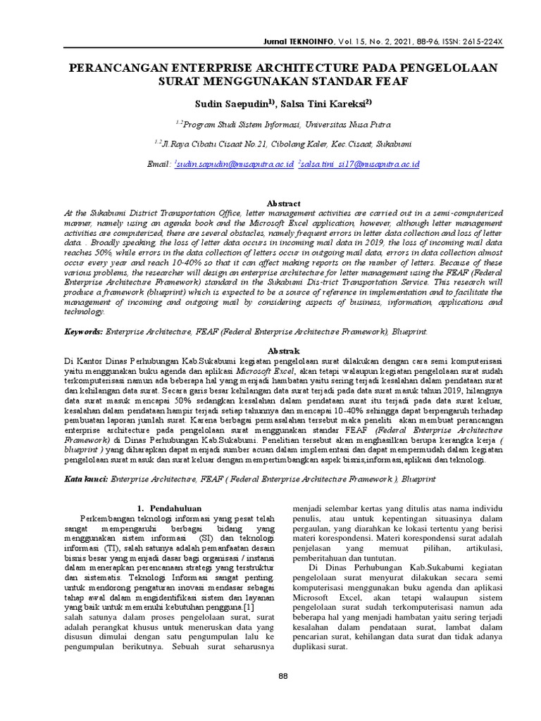 Rancangan EA Pengelolaan Surat FEAF | PDF | Arsitektur Sistem ...