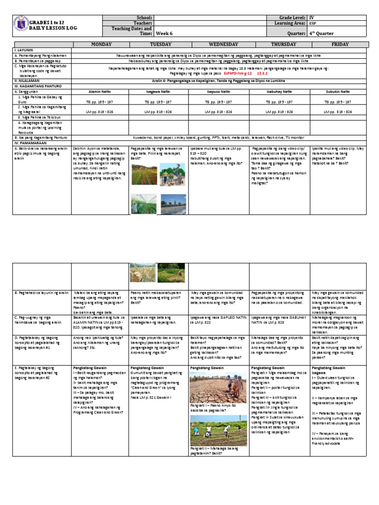Grade 4 DLL ESP 4 Q4 Week 6 | PDF