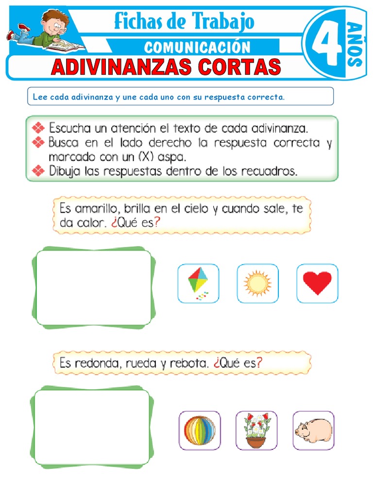 Adivinanzas Cortas para Niños de 4 Años | PDF