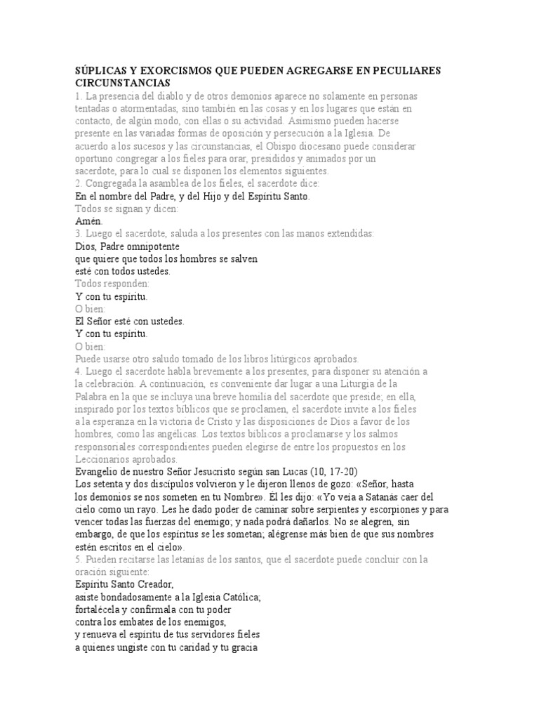 Oraciones y Ritual de Exorcismo | PDF | María, madre de Jesús | Exorcismo